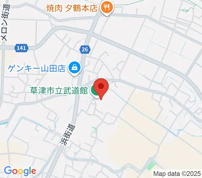 草津市立武道館の地図