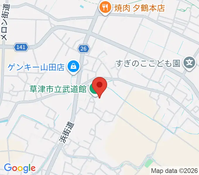 草津市立武道館の地図