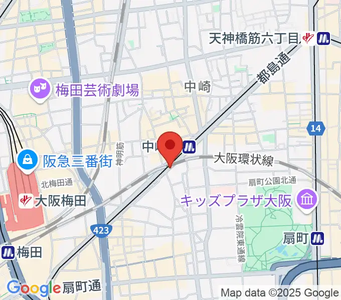 スタジオぐび梅田店の地図