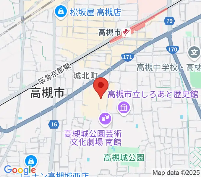 高槻城公園芸術文化劇場 北館の地図