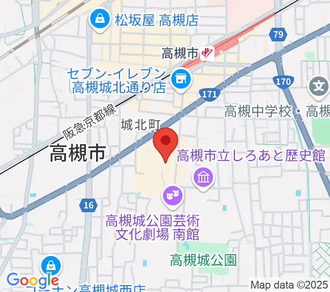 高槻城公園芸術文化劇場 北館の地図
