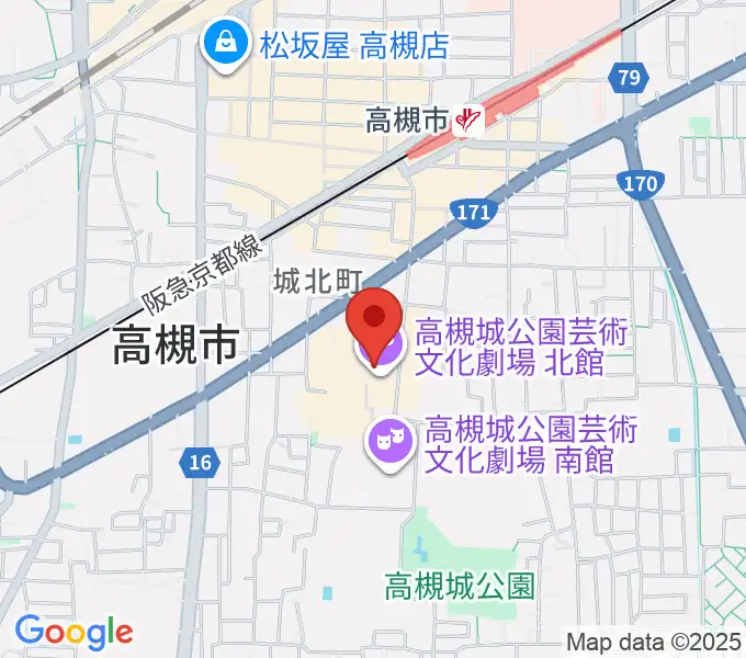 高槻城公園芸術文化劇場 北館の地図