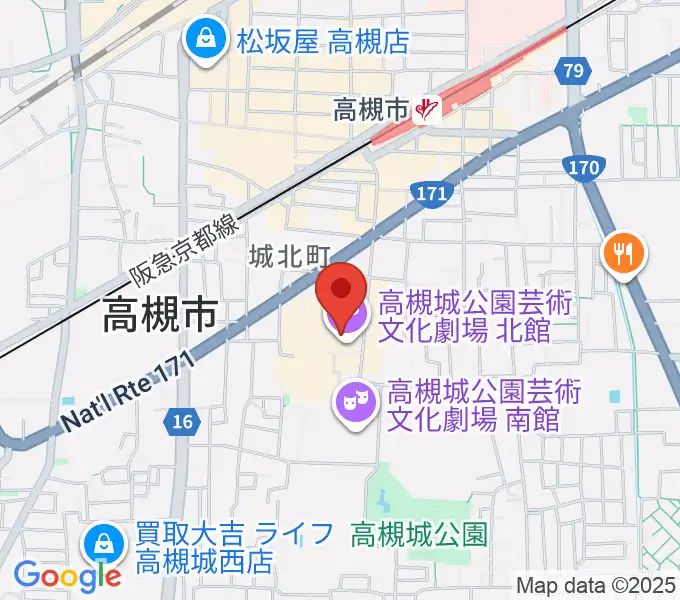 高槻城公園芸術文化劇場 北館の地図