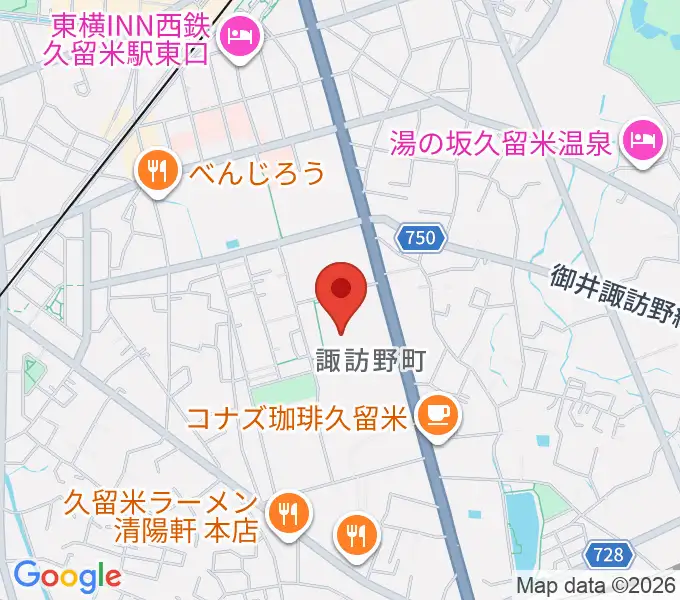 えーるピア久留米 生涯学習センターの地図