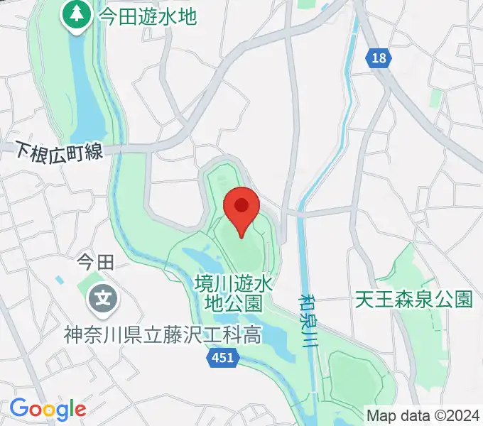 境川遊水地公園多目的グラウンドの地図