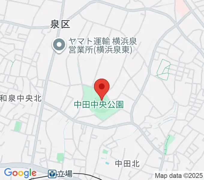 中田中央公園野球場の地図