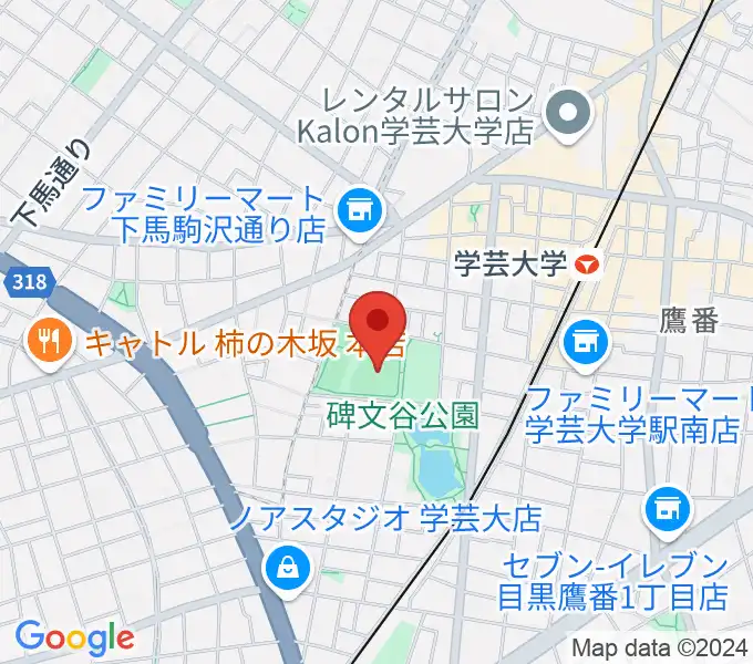 碑文谷野球場の地図