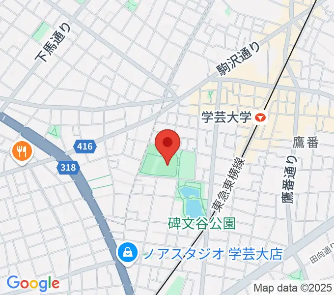 碑文谷野球場の地図