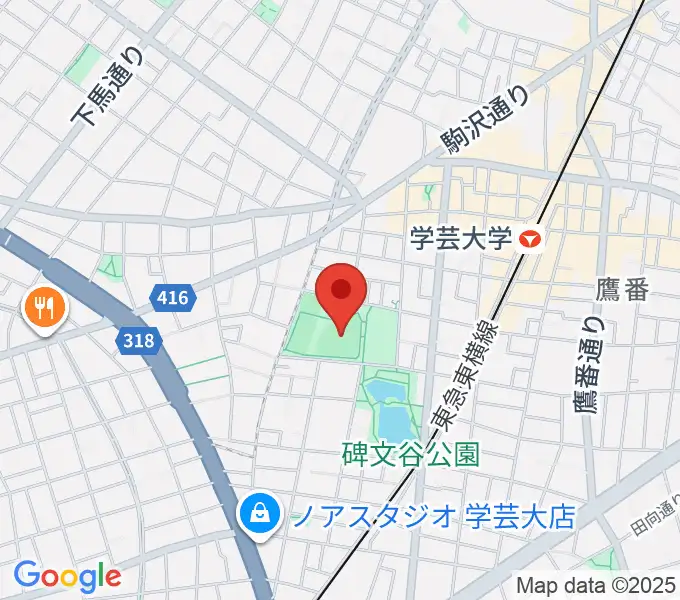 碑文谷野球場の地図