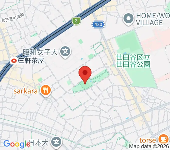 こどものひろば公園 少年野球場の地図