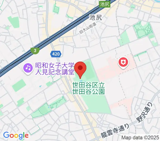 せたがや未来の平和館の地図