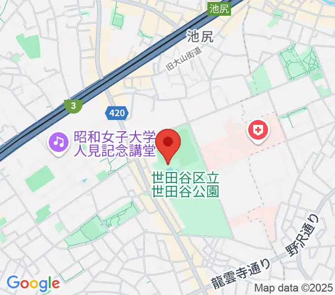 せたがや未来の平和館の地図
