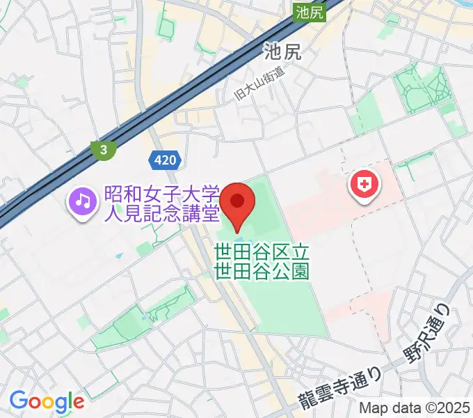 せたがや未来の平和館の地図