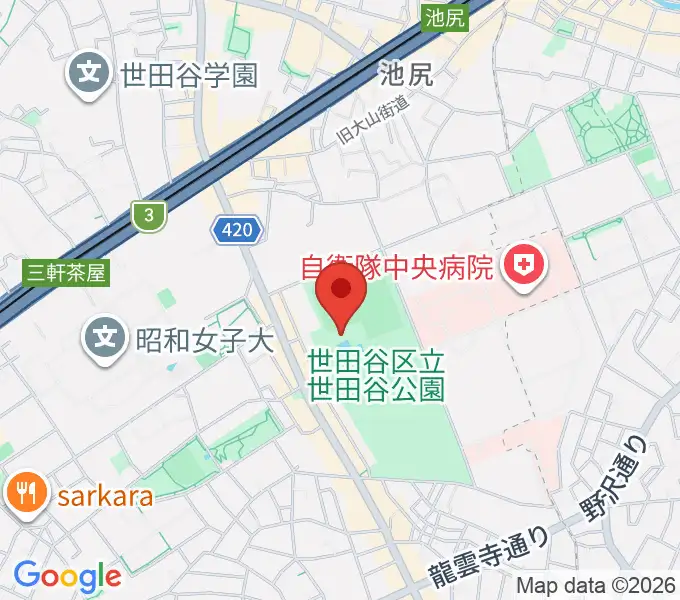 せたがや未来の平和館の地図