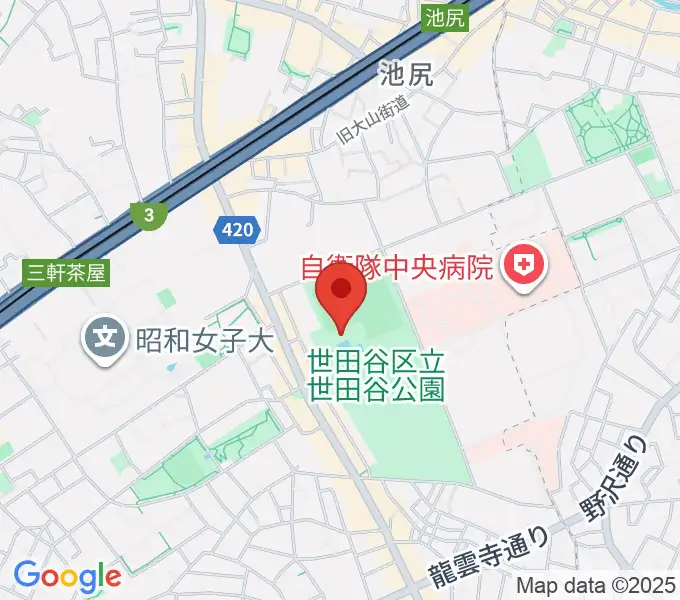 せたがや未来の平和館の地図