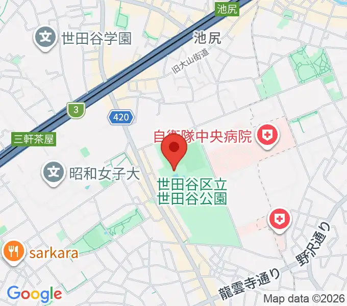 せたがや未来の平和館の地図