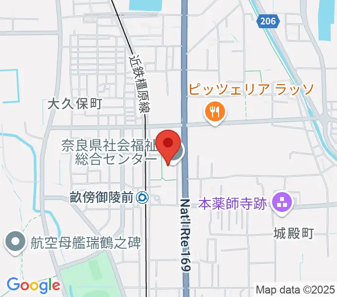 奈良県社会福祉総合センターの地図