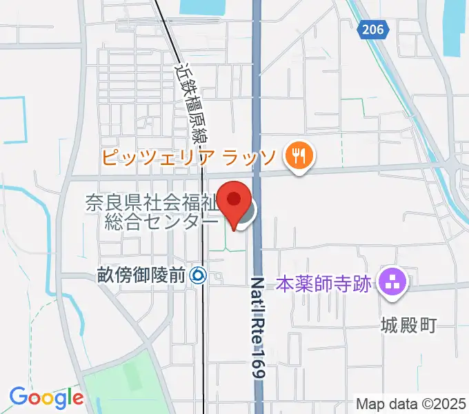 奈良県社会福祉総合センターの地図