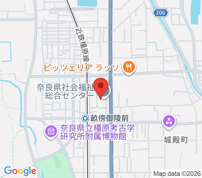 奈良県社会福祉総合センターの地図