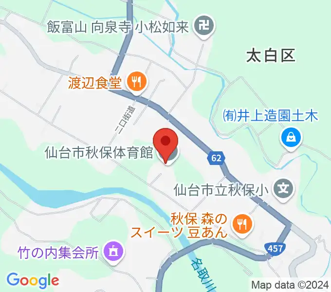 仙台市秋保体育館の地図