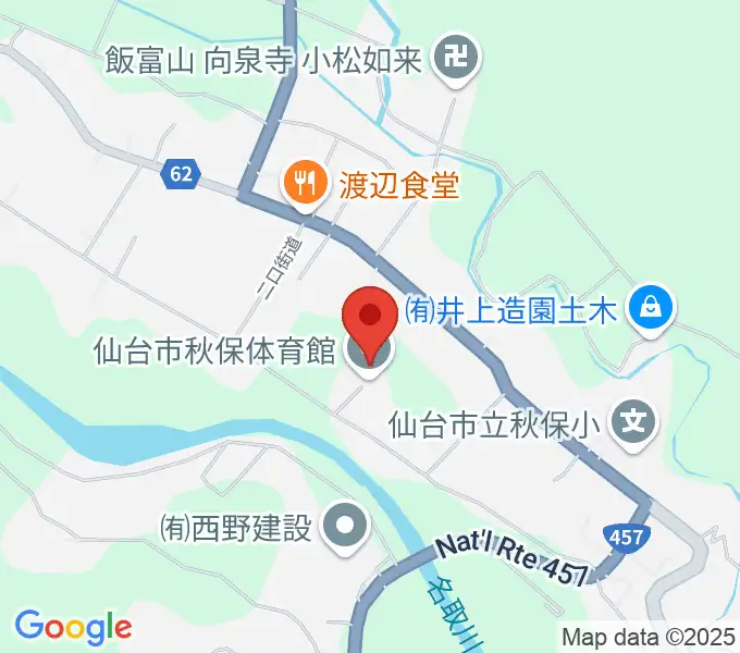 仙台市秋保体育館の地図