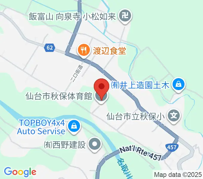仙台市秋保体育館の地図