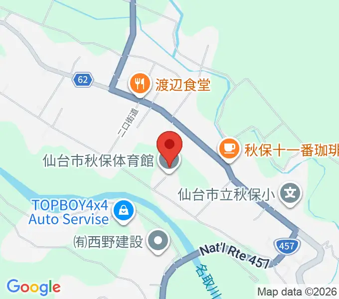 仙台市秋保体育館の地図