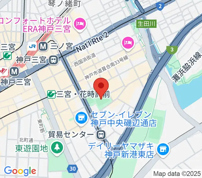 神戸市立磯上体育館の地図
