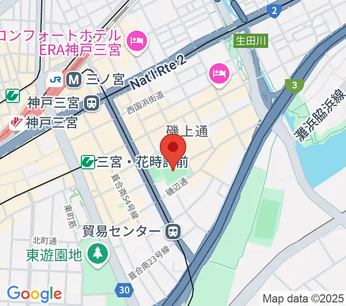 神戸市立磯上体育館の地図