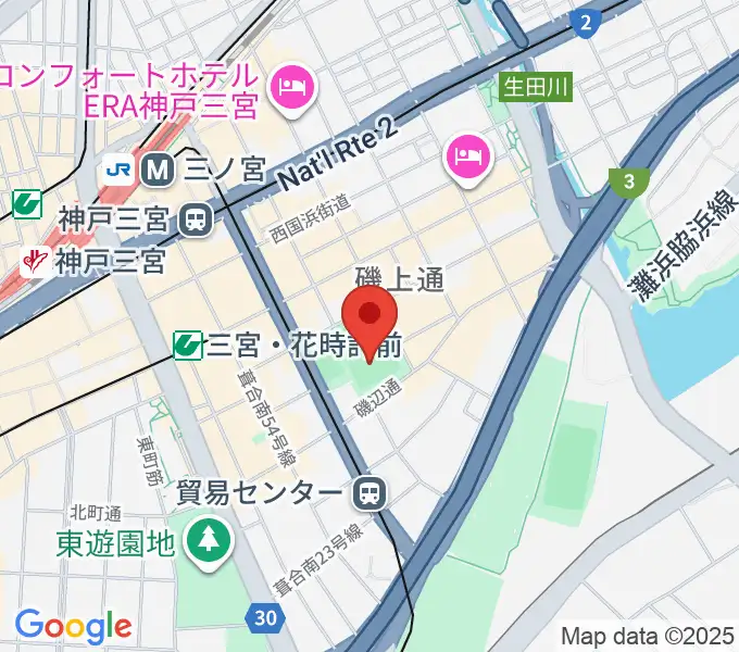 神戸市立磯上体育館の地図