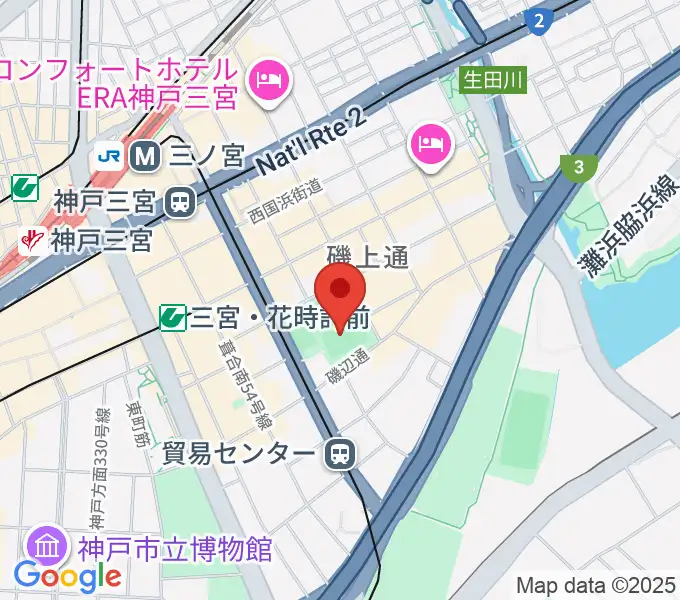 神戸市立磯上体育館の地図