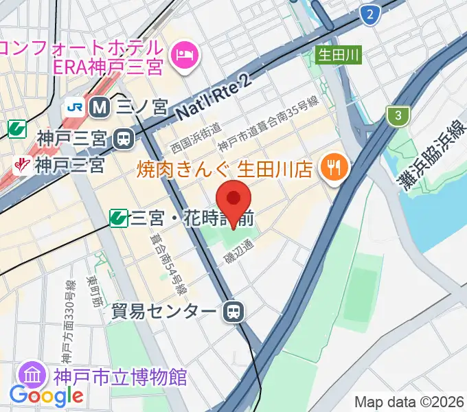 神戸市立磯上体育館の地図