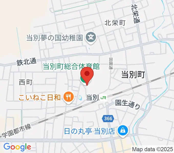 当別町総合体育館の地図