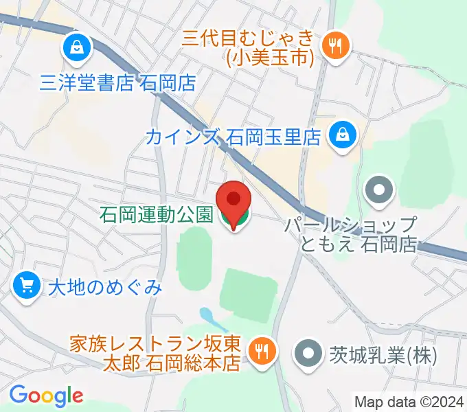 石岡市運動公園体育館の地図