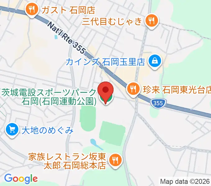 石岡市運動公園体育館の地図