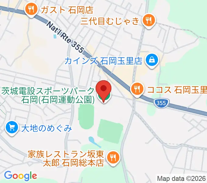 石岡市運動公園体育館の地図