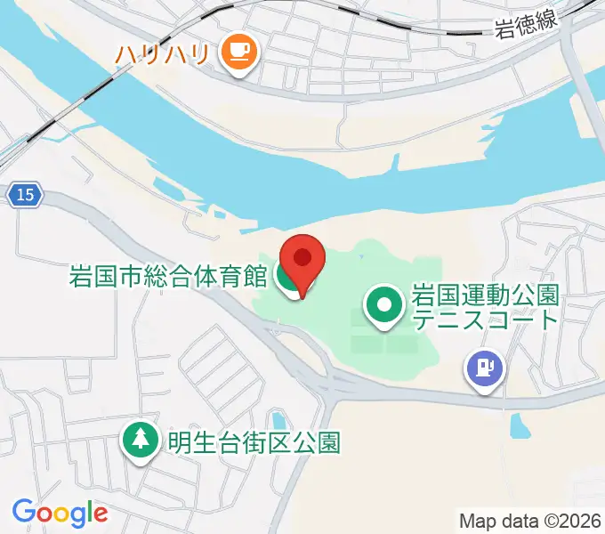 岩国市総合体育館の地図
