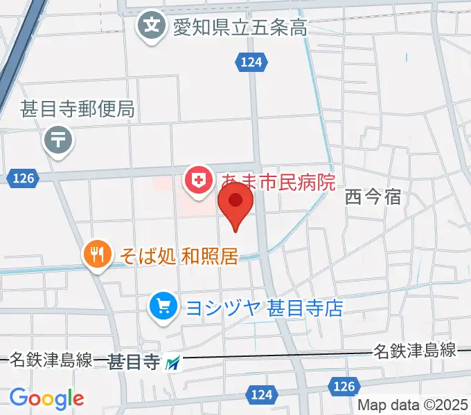 あま市甚目寺総合体育館の地図