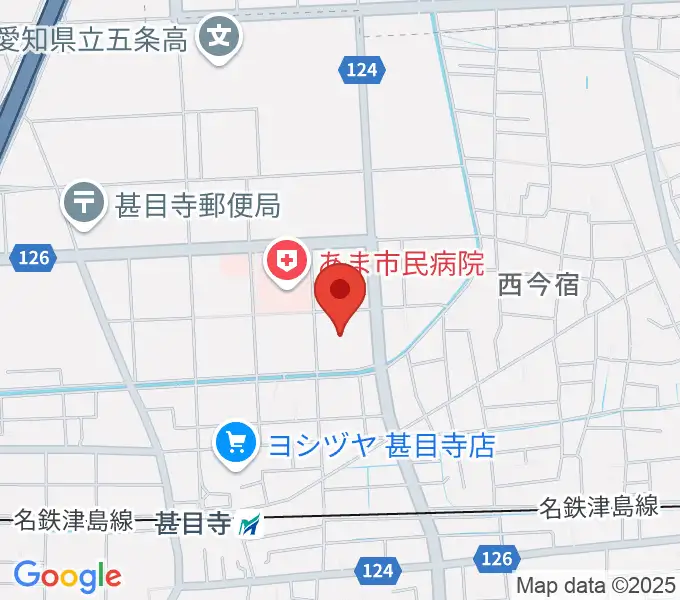 あま市甚目寺総合体育館の地図