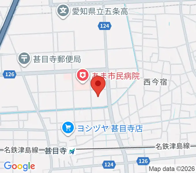 あま市甚目寺総合体育館の地図
