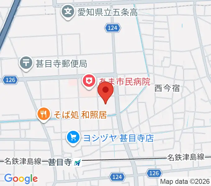 あま市甚目寺総合体育館の地図