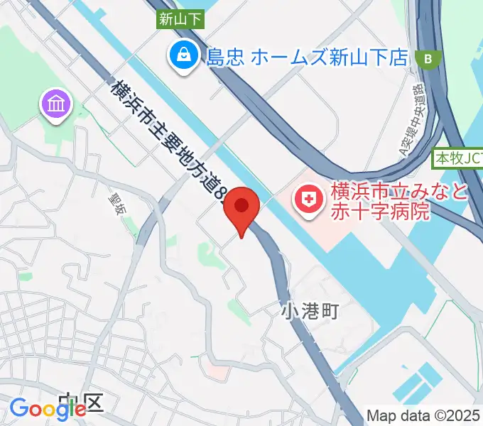 横浜市中スポーツセンターの地図