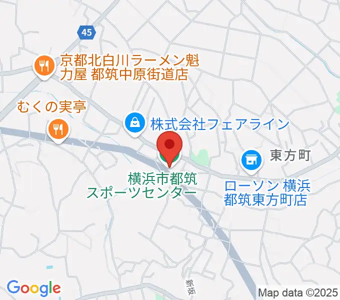横浜市都筑スポーツセンターの地図