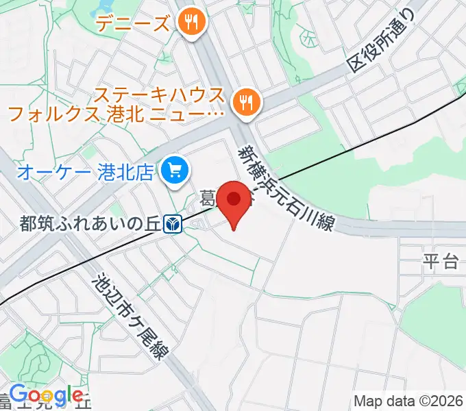 横浜市都筑プールの地図