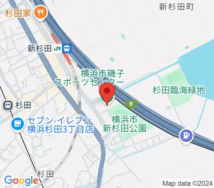 横浜市磯子スポーツセンターの地図