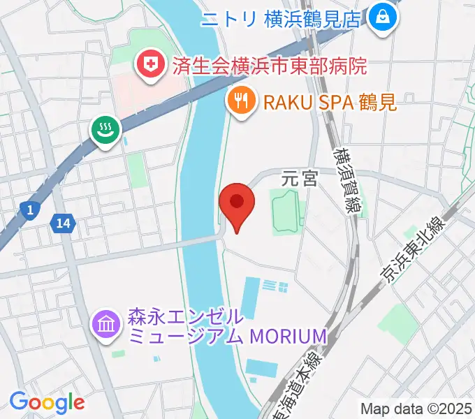横浜市鶴見スポーツセンターの地図