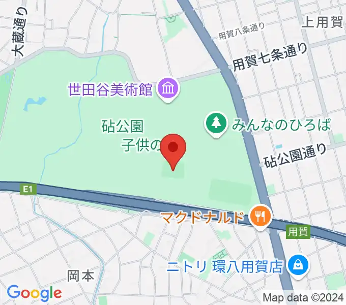 砧公園小サッカー場の地図