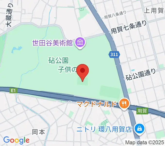 砧公園小サッカー場の地図