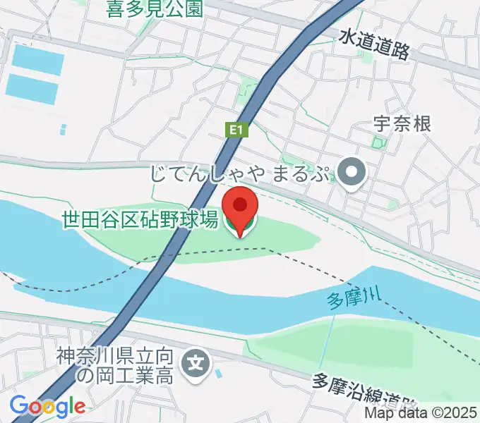 目黒区砧野球場の地図