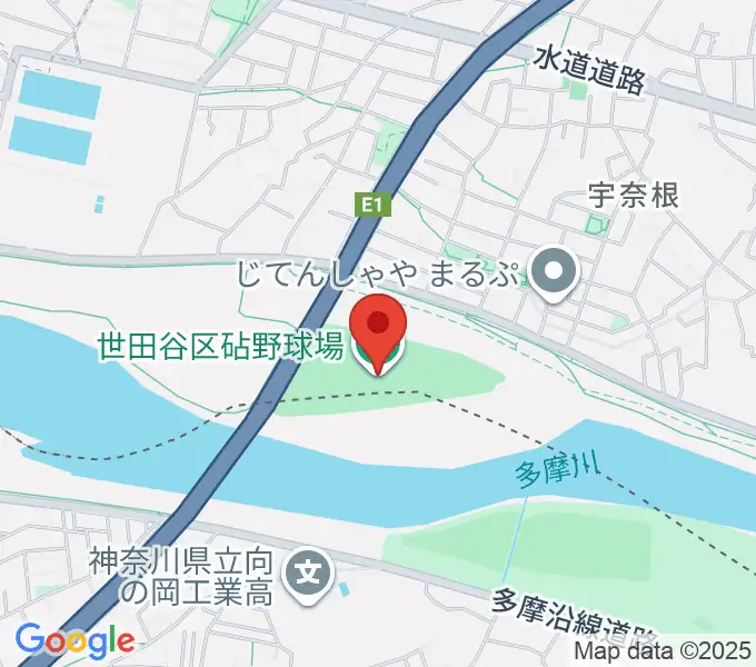 目黒区砧野球場の地図